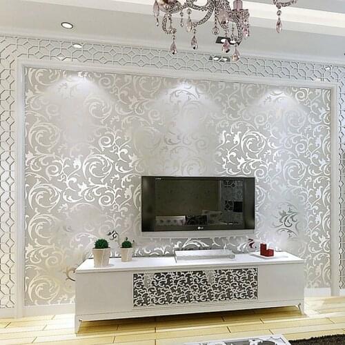 Modern 3D Embossed Wallpaper Roll Non-Woven Glitter Wall Paper For Walls Living Room TV Backdrop Wall Covering Luxury Home Decor