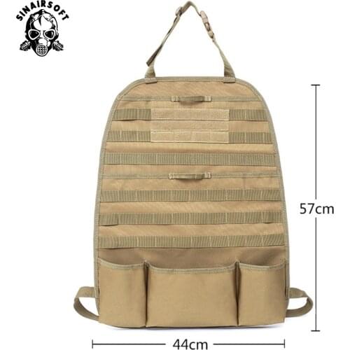 SINAIRSOFT Universal Car Seat Back Bag Tactical Molle Car Seat Organizer Storage Nylon Seat Organizer Protector Auto Hunting
