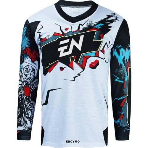 ENCYMO Motorcycle Jersey Motocorss Maillot Ciclismo MTB Jersey Bicycle Cycling Jersey Bike Downhill Fit Breathable Fast Dry