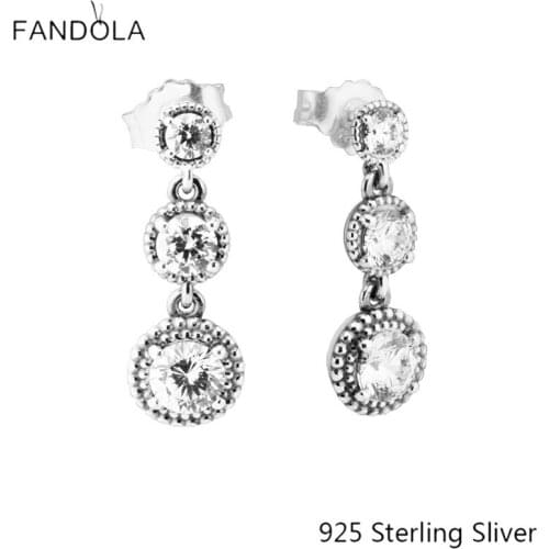 CKK 925 Sterling Silver Eternal Elegance Drop Earrings For Women Original Jewelry Making Anniversary Gift