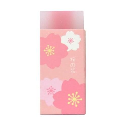 Sakura Pattern Pencil Eraser Student Stationery Lovely Cherry Blossoms Art Sketch Painting Rubber Erasers School Office Supplies