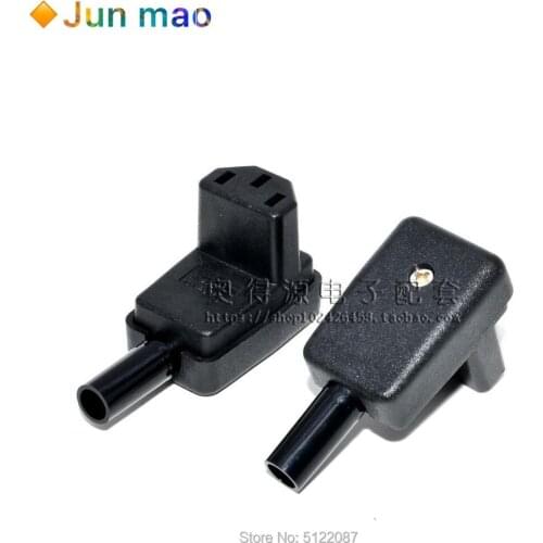 1pcs 90 Degree Angled IEC 320 C13 Female Plug AC 10A 250V Power Cord Cable Connector