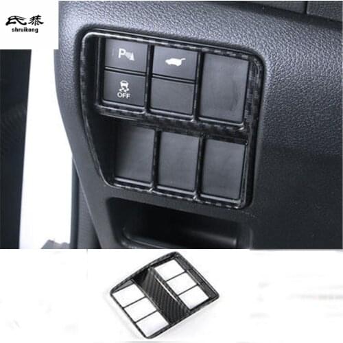 1pc Car sticker ABS carbon finber grain Multifunction Buttons decoration cover for 2017-2019 HONDA CR-V CRV CR V MK5