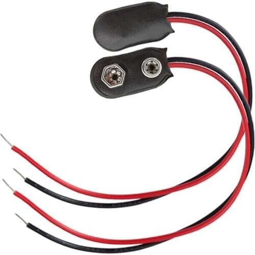 10Pcs/Lot 9V Battery Clips Connector PP3 MN1604 9V Battery Holder Clip Buckle I Type Cable Connection Snap Wire Connector 15CM