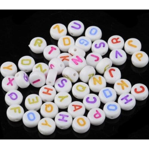 150PCs Spacer Alphabet Acrylic Beads With Letters Carved Round Colorful For Jewelry Making Wholesale DIY Bracelet Accessories