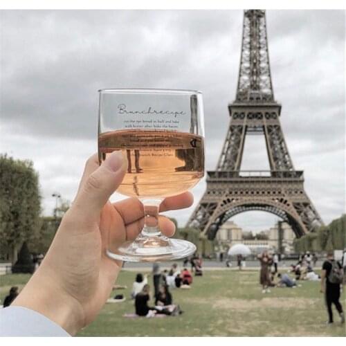 175ml Nordic Ins Letter Goblet Juice Cup Dessert Cup Yogurt Cup Ice Cream Cup Whisky Glass Water Glasses Transparent Glass