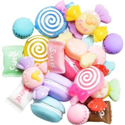 20 Piecescolorful Kawaii Flatback Resin Cabochon Candy DIY Phone Case Embellishment Craft