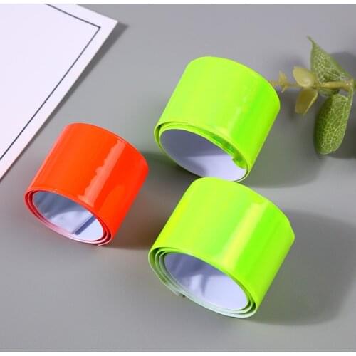 4pcs Night Running Reflective Slap Bands High Visibility Safety Warning Tape Leg Pants Clip Luminous Strips Bicycle Cycling Gear