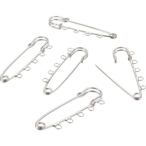 5pcs 70x21mm Brass Brooch Findings for DIY Brooch Making with Iron Pin Kilt Needles Jewelry Accessories Hole: 3.5mm F70