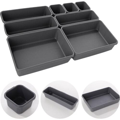 8PCs Home Drawer Organizer Box Storage Trays Box Office Storage Kitchen Bathroom Cupboard Jewelry Makeup Desk Organization