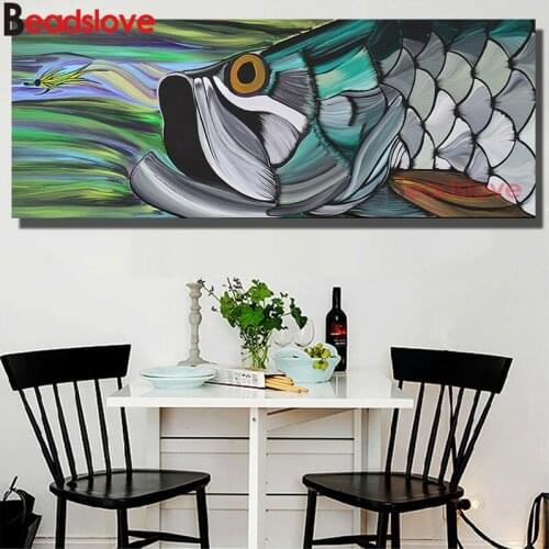 Abstract fish 5d full drill diy diamond painting cross stitch square round mosaic diamond embroidery home decor wall art