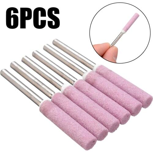 6PCS Burr Diamond Sharpeners Burr Stone File Rotary Tools For Home Supplies 1/8" Shank 4.8mm Diamond