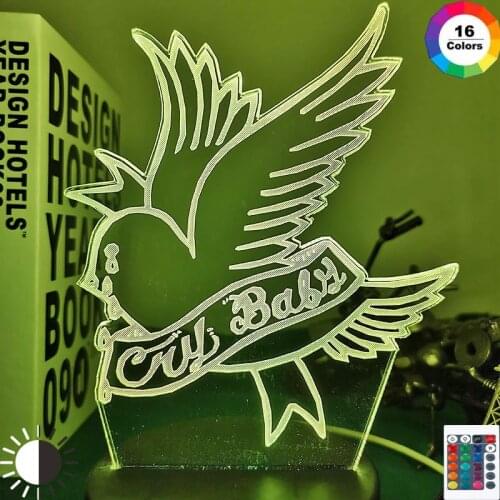 American Rapper Lil Peep Led Night Light for Home Decoration Colorful Nightlight Gift for Fans Dropshipping 3d Lamp Celebrity