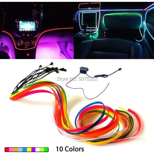 Car Decor Flexible EL Wire Rope Tube 12V Neon LED Lamp Waterproof LED Strip Garden Stage Performance Halloween Decor Glow Strip