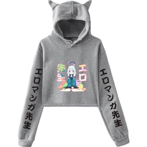 BSLNXNMA Eromanga Sensei 2D print Cat Hoodies for Women summer trendy Hoodies Sweatshirt Sexy cat hooded