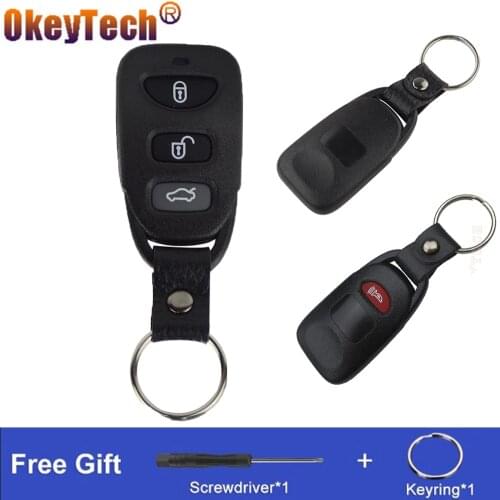 OkeyTech For Hyundai IX25 Tucson 2019 Solaris Santa Car Key Shell 3/4 Buttons Remote Key Case Replacement Fob No Battery Holder