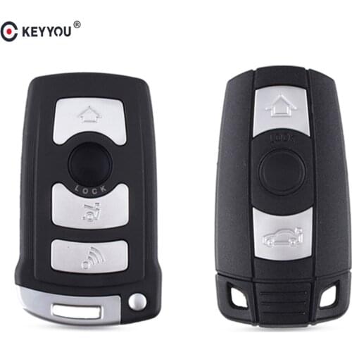 KEYYOU 3 4 Button Fob Car Key Case For BMW 1 3 5 7 Series E65 E66 E67 E68 745i 745Li 750i 750Li 760i E90 Auto Remote Key Shell