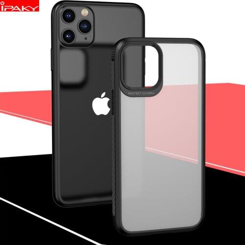 IPAKY for iPhone 11 Case TPU PC 11 Pro Carbon Fiber Bumper Frosted Transparent Airbag Shockproof Case for iPhone 11 Pro Max Case