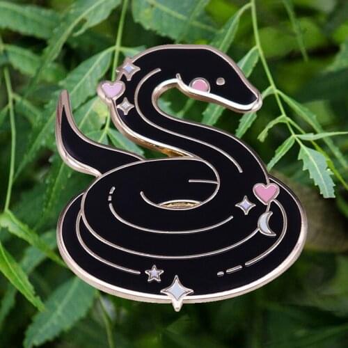 Black Rat Snake Enamel Pin Western Ratsnake Badge Beautiful Wild Animal Brooch