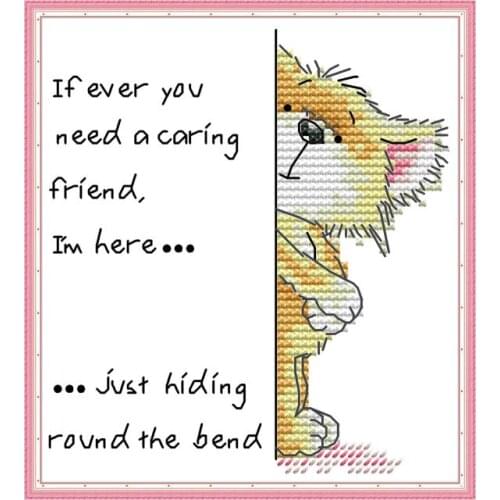 DA530 Cute cat 4 cross stitch kit aida 14ct 11ct count print canvas cross stitches needlework embroidery DIY handmade