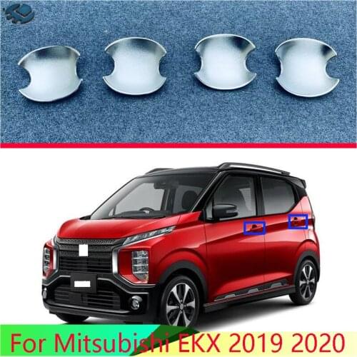 For Mitsubishi EKX 2019 2020 Car Accessories ABS Chrome Door Handle Bowl Cover Cup Cavity Trim Insert Catch Molding Garnish