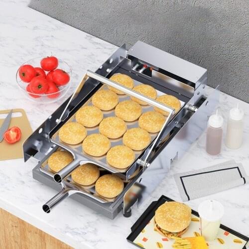 HBJ211 Double-layer Hamburger Machine Commercial Small Roasting Charter Heating Hamburger