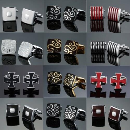 DY New luxury jewelry quality exquisite pattern Enamel Cufflinks fashion men French shirt Cufflinks free shipping