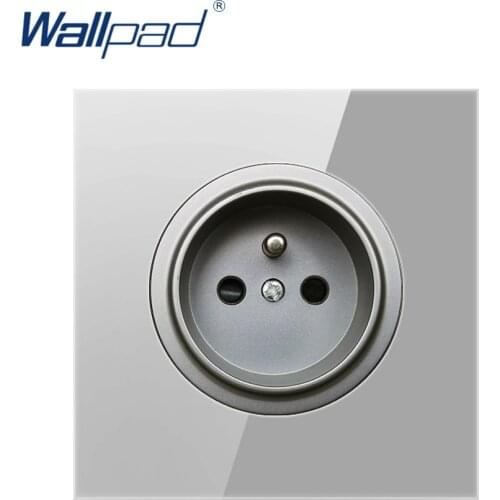 Wallpad EU French Wall Power Socket Outlet Crystal Glass Panel 16A Grounded With Child Protective Lock