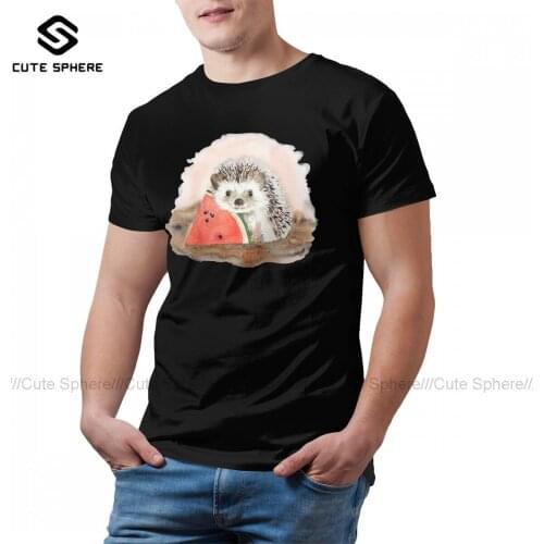 Hedgehog T Shirt Funny Cotton Summer T-Shirt Short Sleeves Printed Tshirt 3xl Male
