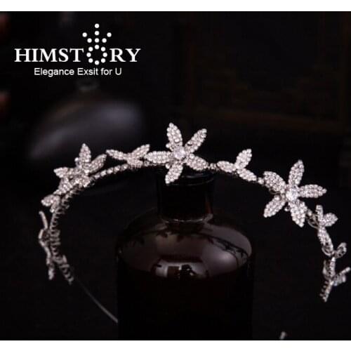 Himstory Princess Full Rhinestone Hair Accessories Tiara Crown Bridal Girls Wedding Hairband Jewelries