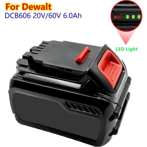 Lithium Battery for DeWalt Power Tools DCB606 Rechargeable Electric Tool Set 20V/60V max 6000mah 7500mah Battery 6Ah 7.5Ah