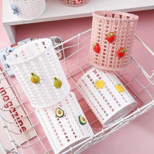Cute Stationery Office Accessories Ins Style Pencil Box Desktop Storage Box Pen Holder Pencil Organizer