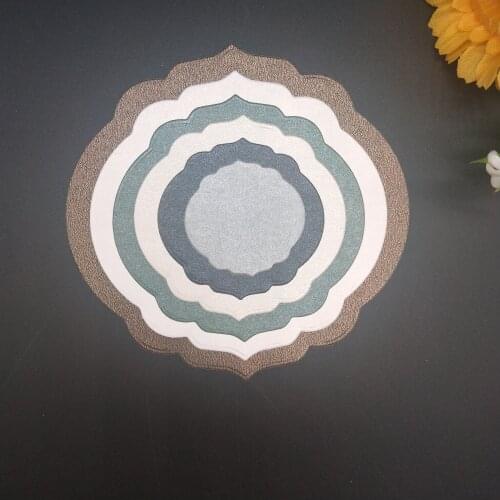 New Metal Cutting Dies 6pcs Round Lace New Stencils For DIY Scrapbooking Paper Cards Craft Making Craft Decoration 10*10 mm