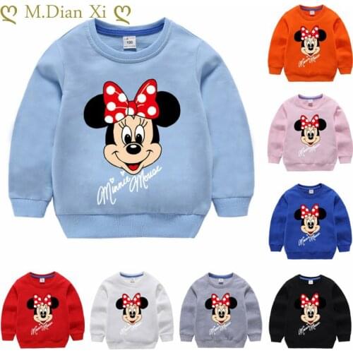 1-8Y Childrens Hoodie Autumn Cartoon Minnie Hoodie Boy Clothes Kids Hoodie Sweatshirt Girl Printed Kids Sweatshirt