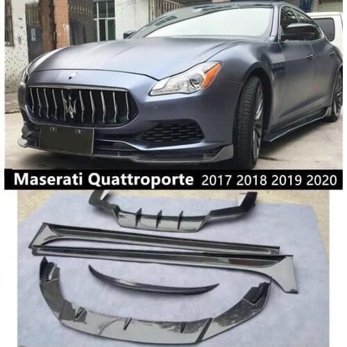 Front Rear Side Skirt Lip Spoilers For Maserati Quattroporte 2018 2019 2020 Bumper Diffuser High Quality Carbon Fiber Spoiler