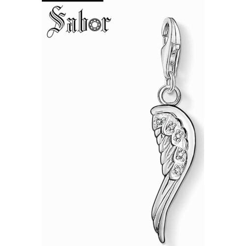 Thomas Wings Charm Pendant,2020 Fashion Jewelry For Women Girls Men Boy,womens Gift Silver color plated Fit Bracelet charms