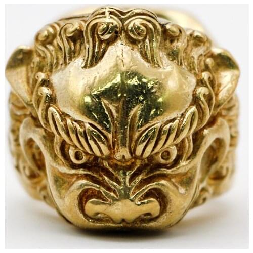 Professional Cigar Holder Sterling Copper Ring Jewelry Tang Dynasty Lion Style Portable Cigar Cigarette Travel Stand For Cohiba