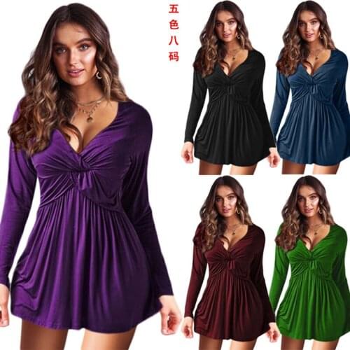 QueXiangPing Fashionable Shirt Dresses
