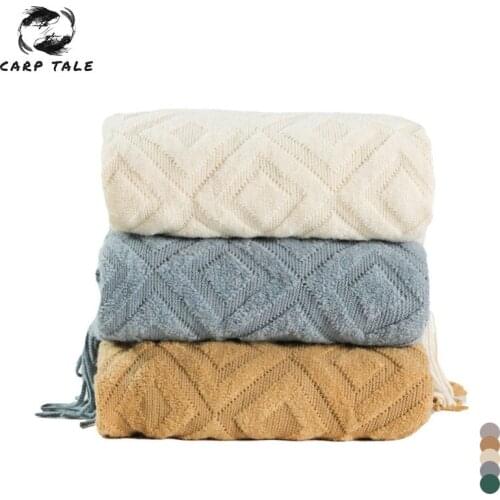 Nordic Plaid Throw Blanket For Sofa Knitted Jacquard Blanket Bedspreads For Bed Office Home Decor Soft Stitch Winter Blankets