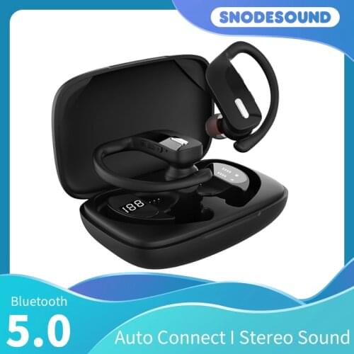 Snodesound Sport Headphone True Wireless Bluetooth 5.0 Earphone Stereo Waterproof Earplugs Bass TWS Ear Hook Earbuds For Phones
