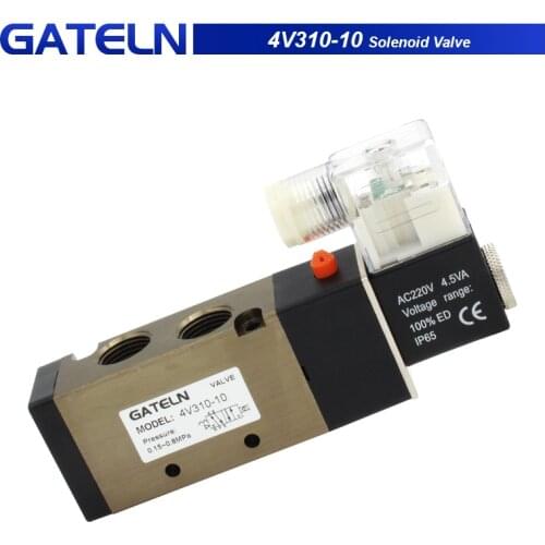 High quality DC 12V 24V Pneumatic Solenoid Valve 4V310-10 with Muffler 6mm 8mm 10mm 12mm quick fitting AC 110v 220v 4V310 10