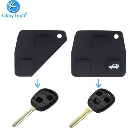 OkeyTech 2/3 Button Replacement Remote Key Fob Silicon Repair Kit Rubber Pad For Toyota RAV4 Corolla Avensis Camry Prado Lexus