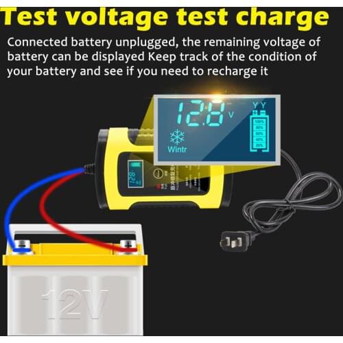 12V 6A LCD Battery Charger Three-stage Type Pulse Repair for Car Motorcycle Lead Acid Battery Agm Gel Wet