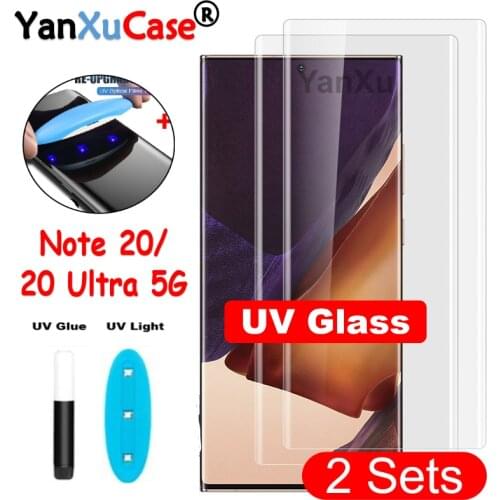 2PCS UV Glass For Samsung Galaxy Note 20 Full Nano Liquid Screen Protector For Samsung Note 20 Ultra Full Cover Tempered Glass