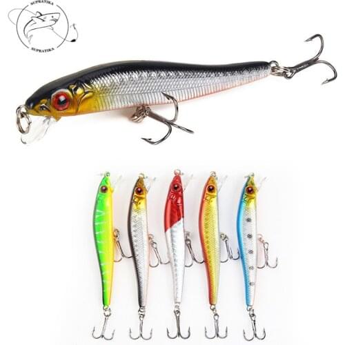5Pcs/lot 8cm 5.2g Artificial Minnow Floating Wobblers Crankbait Plastic Hard Baits 3D Eyes Lifelike Fishing Bait Lure Pesca