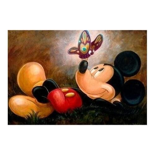 5D Square/round Diamond Painting Mickey and The Butterfly Decoration Diamond Rhinestone Embroidery Cross Stitch Home Decoration