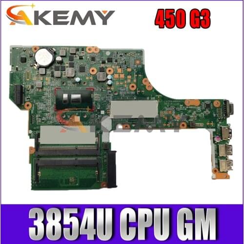 Akemy MODEL:X63C for HP ProBook 450 G3 Laptop Motherboard 3855U CPU 830929-001 DA0X63MB6H1 Mainboard 100% tested
