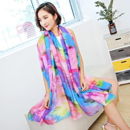 AMYO Lenco De Seda Grande Summer Women Floral Shawl бандана платок на сумку Hijab Mousseline платок женский шелковый