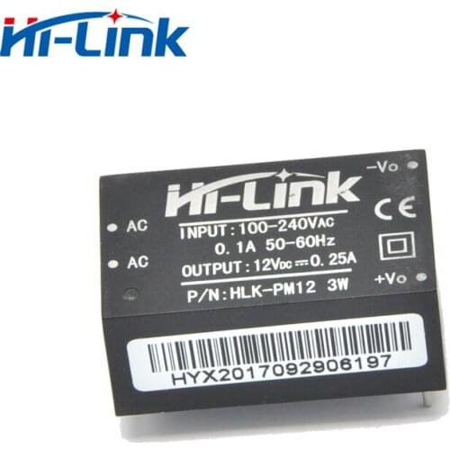 Free shipping AC DC isolated switching step down power supply module AC DC converter HLK-PM12