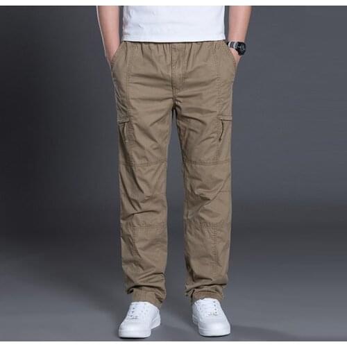 Summer Autumn Fashion Men Pants Casual Cotton Long Pants Straight Joggers Homme Plus Size 5xl 6xl Flat Trousers for Men Clothing